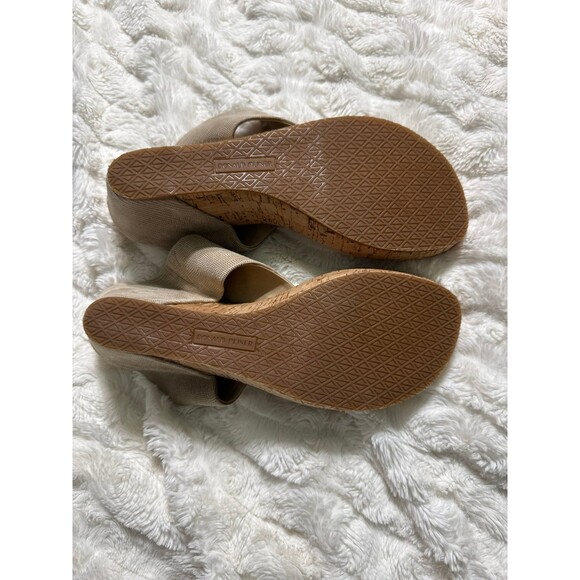 Donald Pliner MALONE sand lisard leather cork wedge sandals - Picture 4 of 6